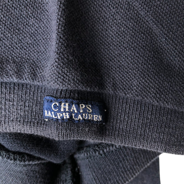 Ralph Lauren CHAPS short sleeve polo shirt, men's size L cotton black type Vintage Second Hand