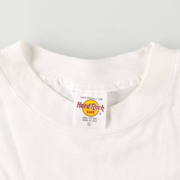 Vintage 90'S Hard Rock Cafe Honolulu advertising T-shirt, Made in USA, Men's Size Large cotton white type Vintage Second Hand