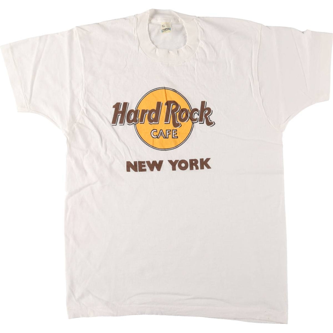 90'S Screen Stars HARD ROCK CAFE NEW YORK Hard Rock Cafe Advertising T-Shirt, Vintage, Made in USA cotton white type Vintage Second Hand