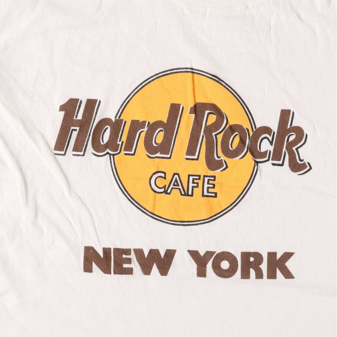 90'S Screen Stars HARD ROCK CAFE NEW YORK Hard Rock Cafe Advertising T-Shirt, Vintage, Made in USA cotton white type Vintage Second Hand