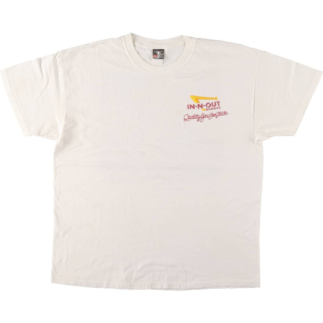 Hanes In-N-Out Burger Advertising T-Shirt, Men's Size L unclear white type Vintage Second Hand