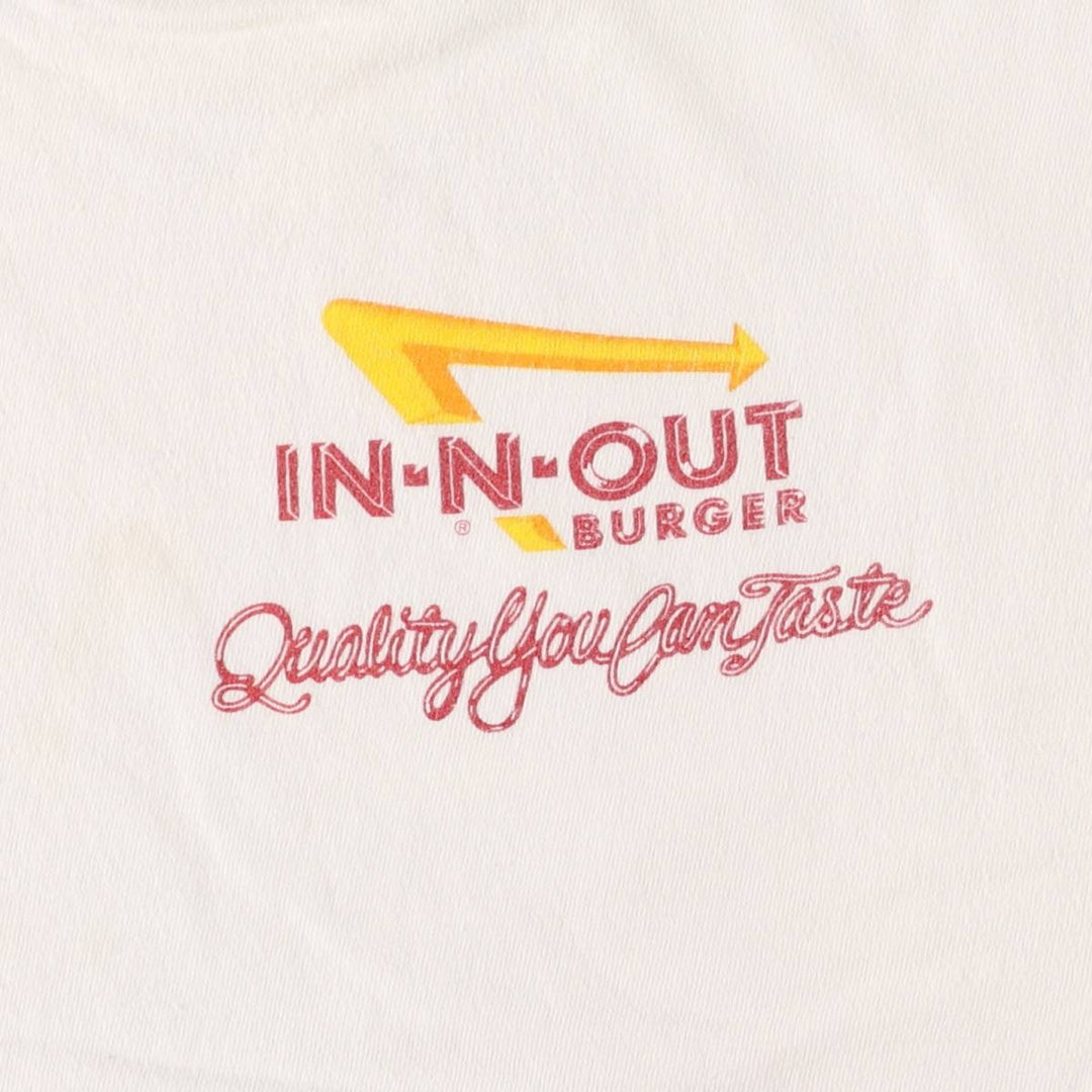 Hanes In-N-Out Burger Advertising T-Shirt, Men's Size L unclear white type Vintage Second Hand