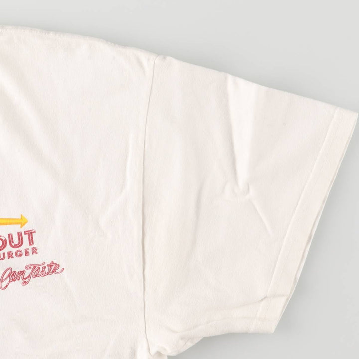 Hanes In-N-Out Burger Advertising T-Shirt, Men's Size L unclear white type Vintage Second Hand