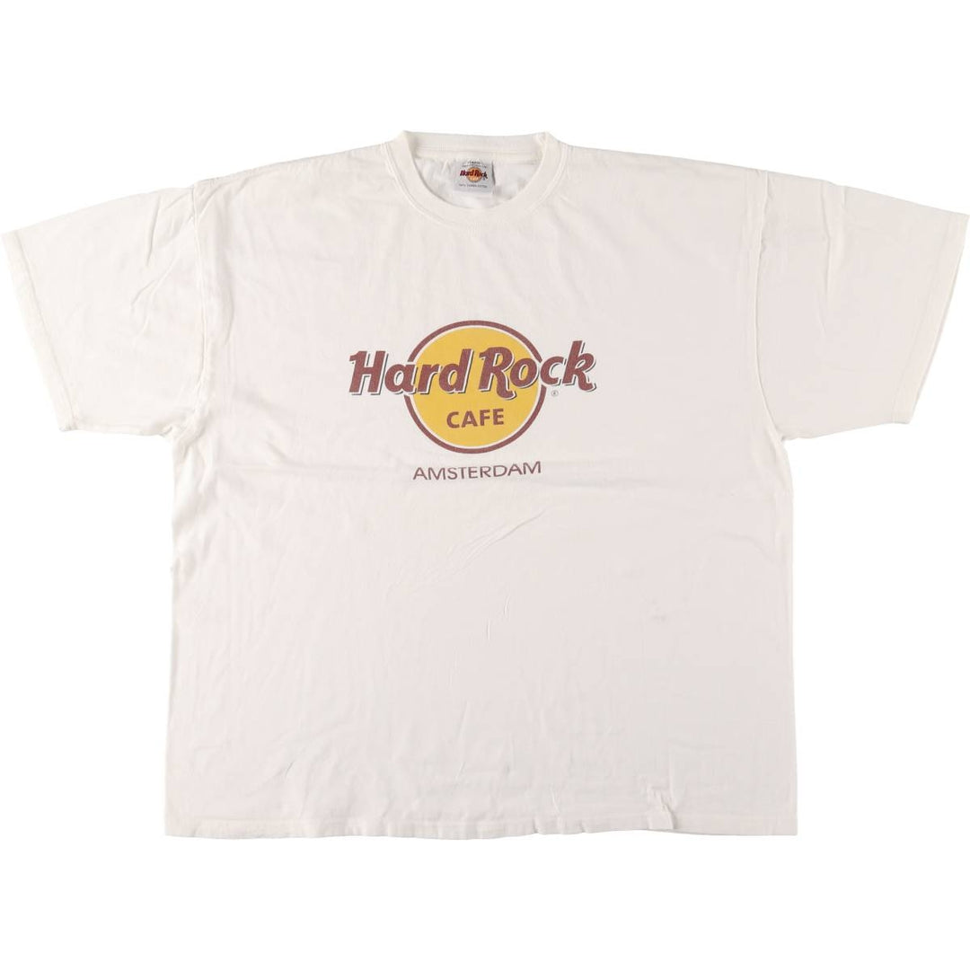 HARD ROCK CAFE AMSTERDAM Hard Rock Cafe Amsterdam Advertising T-shirt Men's XL cotton white type Vintage Second Hand
