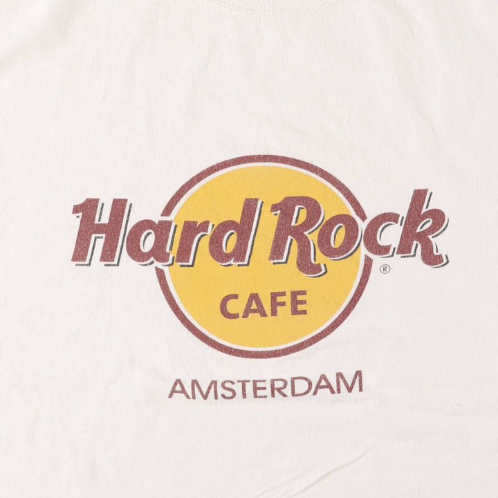 HARD ROCK CAFE AMSTERDAM Hard Rock Cafe Amsterdam Advertising T-shirt Men's XL cotton white type Vintage Second Hand