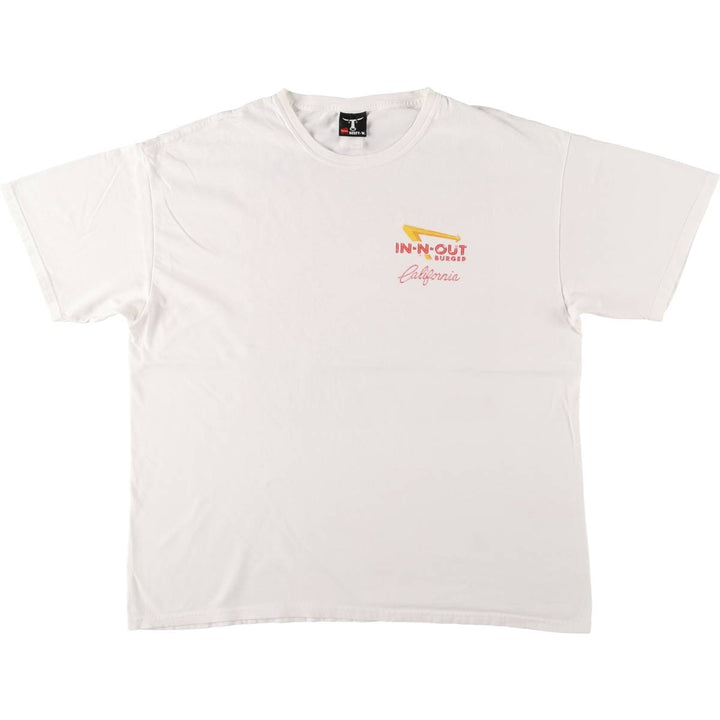 2000'S Hanes In-N-Out Burger Advertising T-Shirt, Men's XL unclear white type Vintage Second Hand