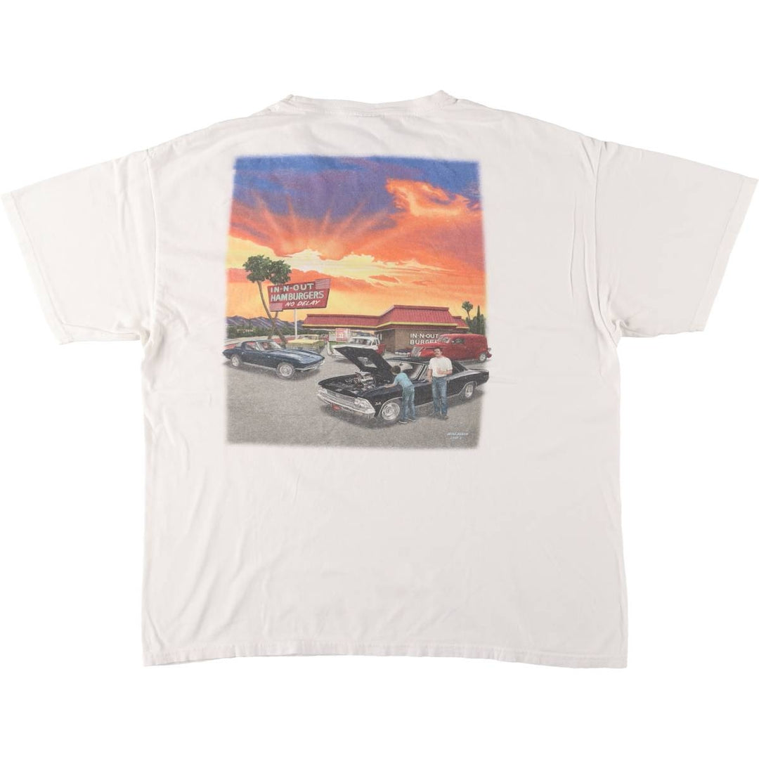 2000'S Hanes In-N-Out Burger Advertising T-Shirt, Men's XL unclear white type Vintage Second Hand
