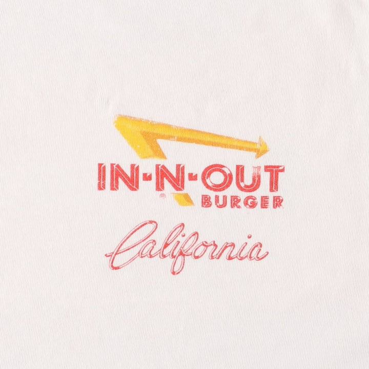 2000'S Hanes In-N-Out Burger Advertising T-Shirt, Men's XL unclear white type Vintage Second Hand