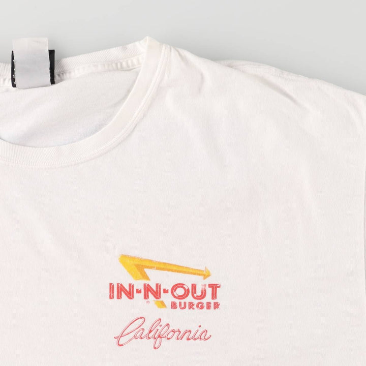 2000'S Hanes In-N-Out Burger Advertising T-Shirt, Men's XL unclear white type Vintage Second Hand