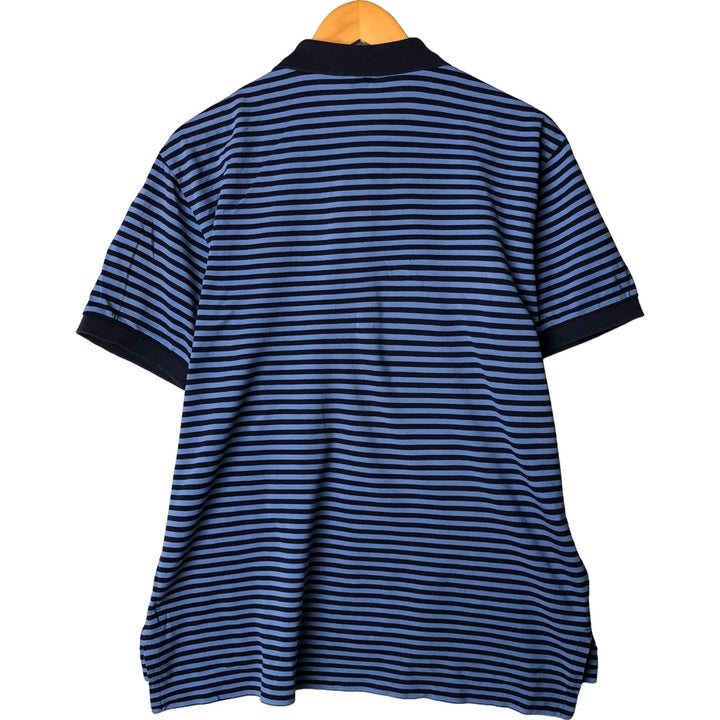 Ralph Lauren POLO by Ralph Lauren short sleeve striped polo shirt, men's size L Pima Cotton navy blue type Vintage Second Hand