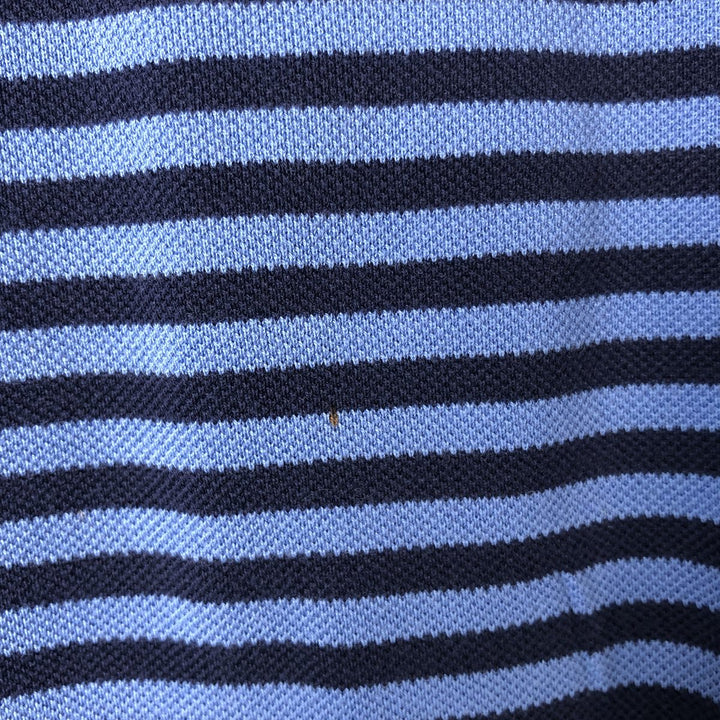 Ralph Lauren POLO by Ralph Lauren short sleeve striped polo shirt, men's size L Pima Cotton navy blue type Vintage Second Hand
