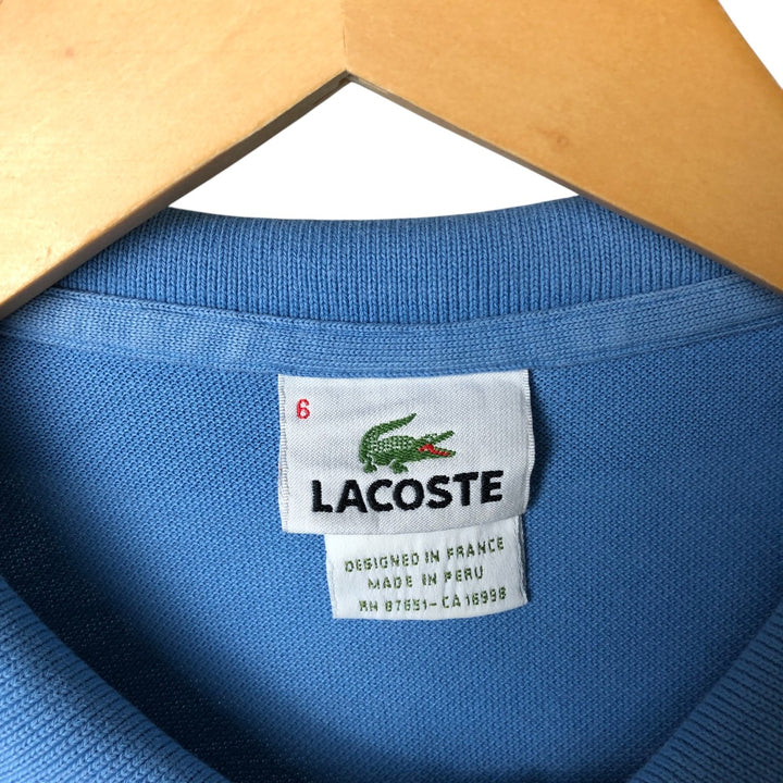 Lacoste LACOSTE French design short sleeve polo shirt size 6 men's XL equivalent cotton Blue type light blue Vintage Second Hand