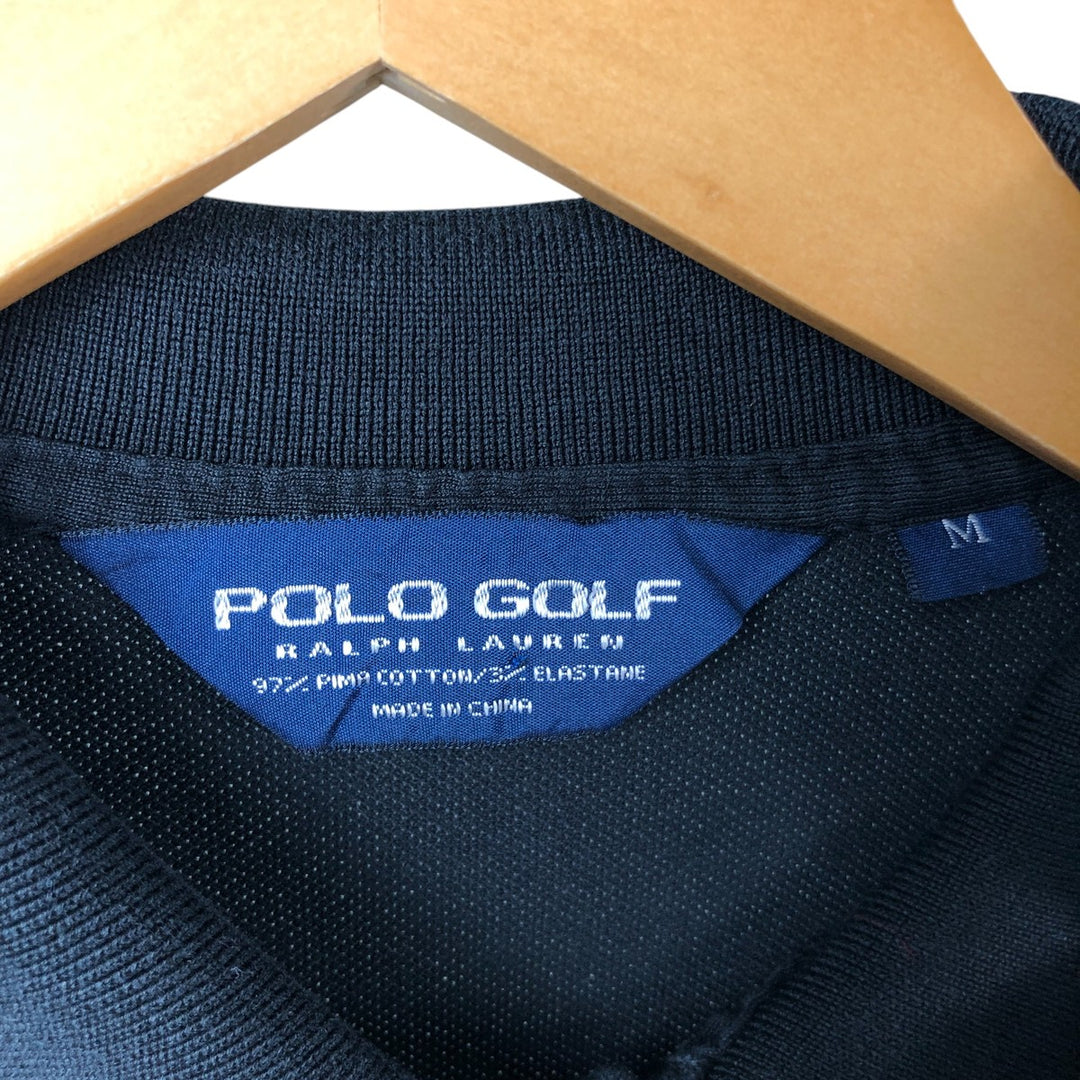 Ralph Lauren POLO GOLF Short Sleeve Polo Shirt Men's M Pima Cotton black type Vintage Second Hand
