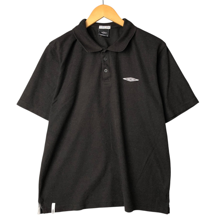 UMBRO short sleeve polo shirt, men's size L unclear black type Vintage Second Hand