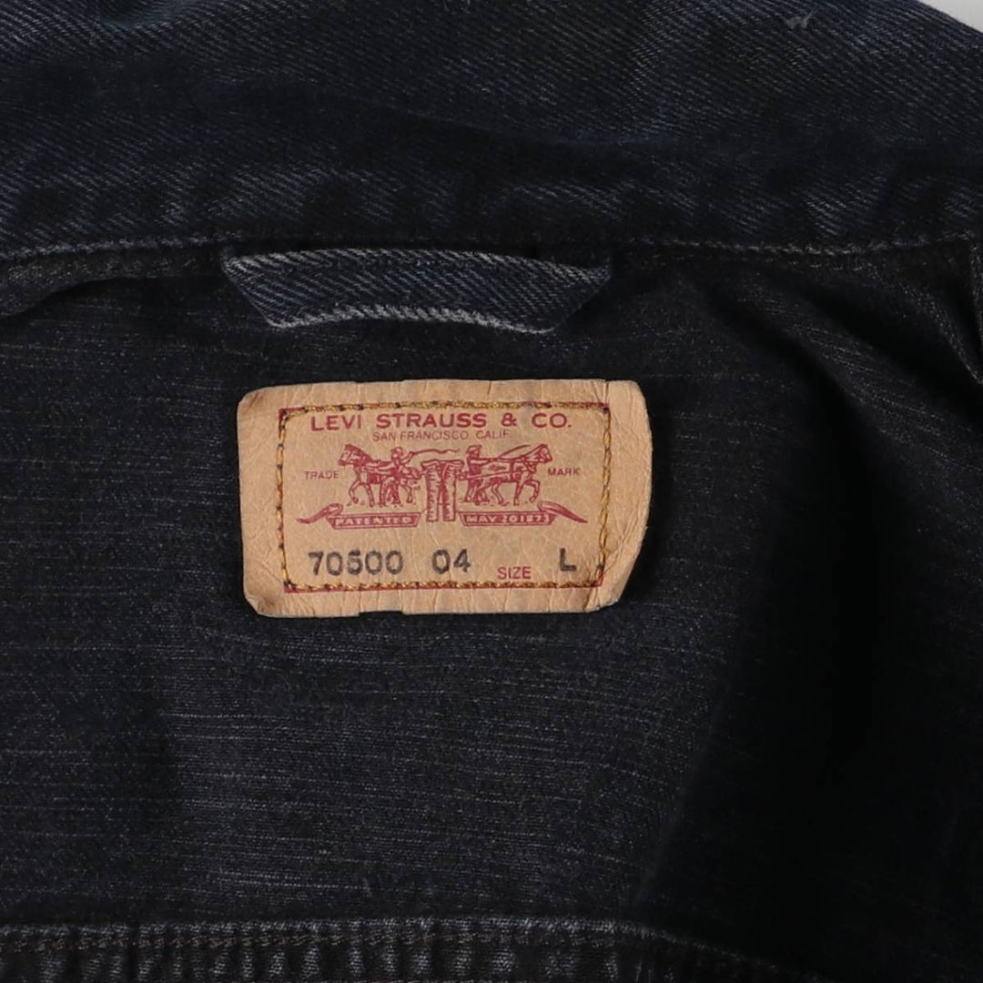 Levi's 70500-0473 Euro Model Black Denim Jacket, Men's Size L cotton black type Vintage Second Hand