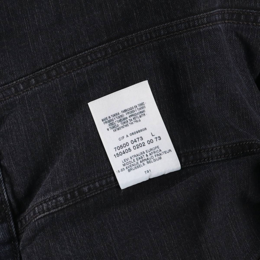 Levi's 70500-0473 Euro Model Black Denim Jacket, Men's Size L cotton black type Vintage Second Hand