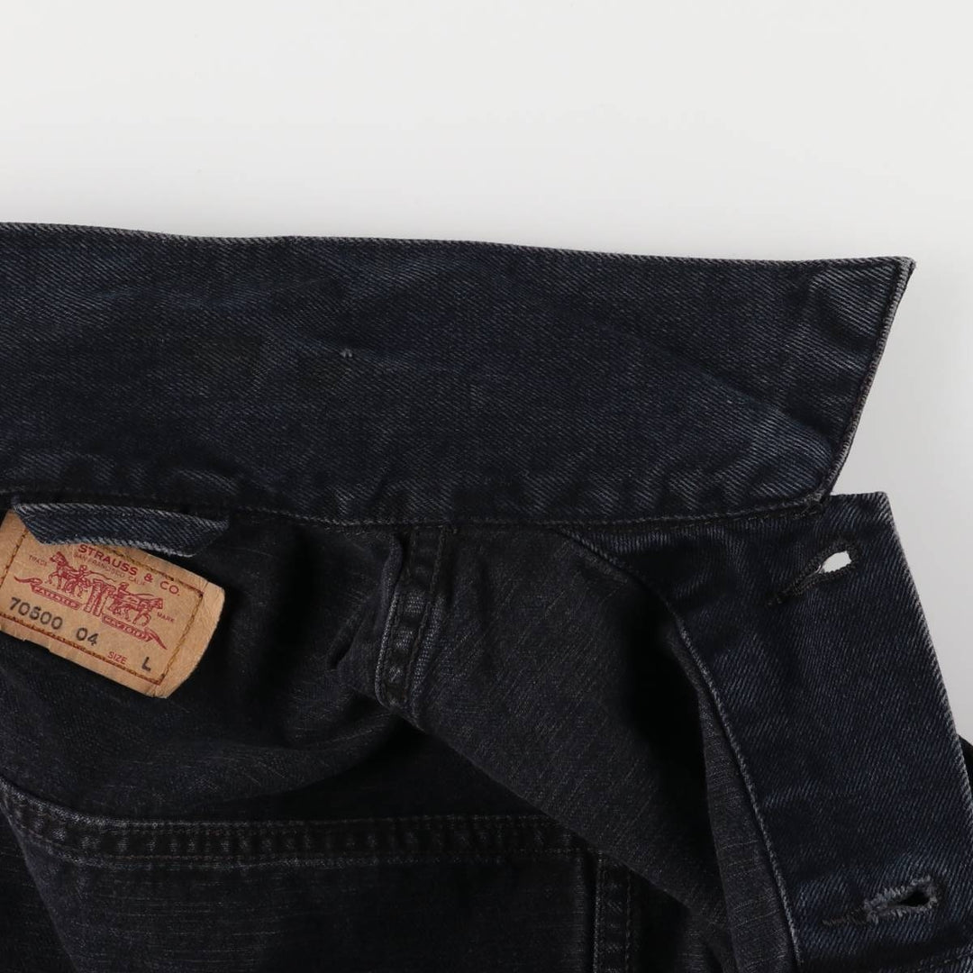 Levi's 70500-0473 Euro Model Black Denim Jacket, Men's Size L cotton black type Vintage Second Hand