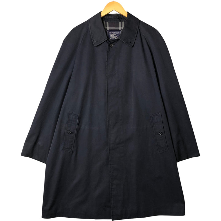 Burberry's London Balmacaan Coat, Made in England, Men's Size L cotton navy blue type Vintage Second Hand