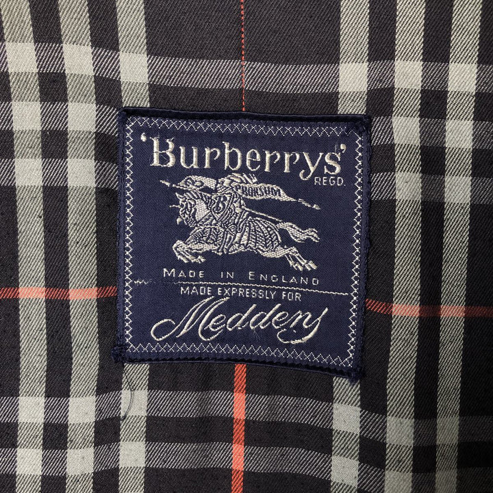 Burberry's London Balmacaan Coat, Made in England, Men's Size L cotton navy blue type Vintage Second Hand