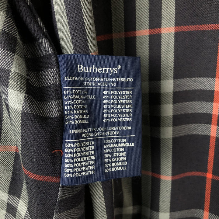 Burberry's London Balmacaan Coat, Made in England, Men's Size L cotton navy blue type Vintage Second Hand