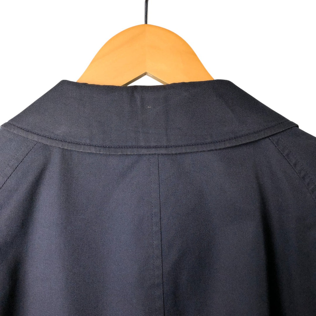 Burberry's London Balmacaan Coat, Made in England, Men's Size L cotton navy blue type Vintage Second Hand