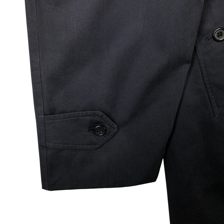 Burberry's London Balmacaan Coat, Made in England, Men's Size L cotton navy blue type Vintage Second Hand