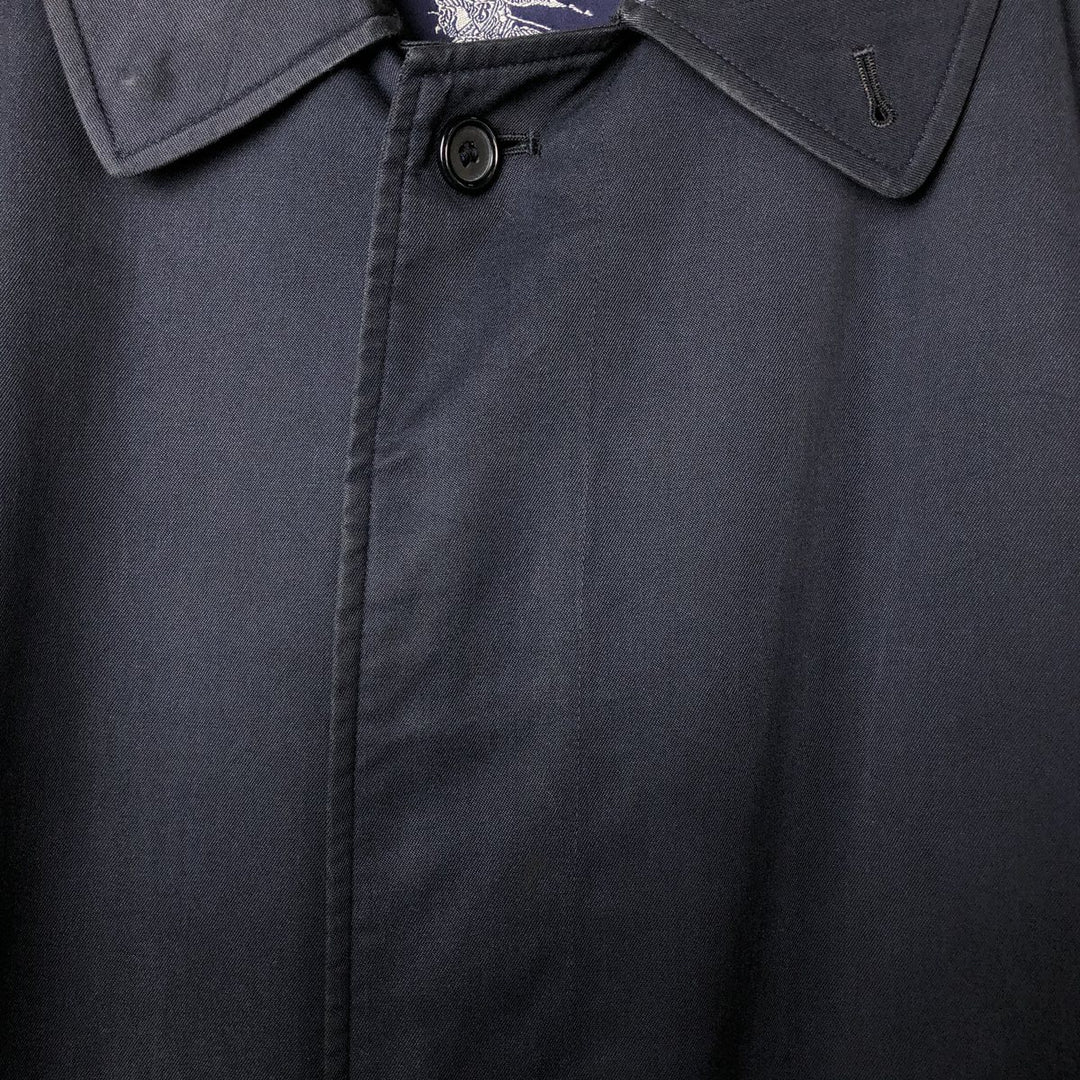 Burberry's London Balmacaan Coat, Made in England, Men's Size L cotton navy blue type Vintage Second Hand