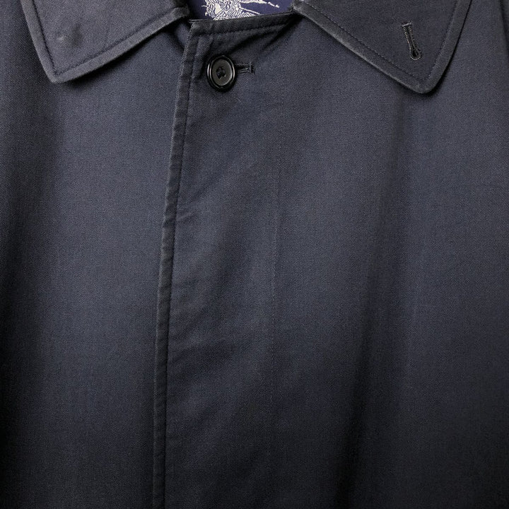 Burberry's London Balmacaan Coat, Made in England, Men's Size L cotton navy blue type Vintage Second Hand