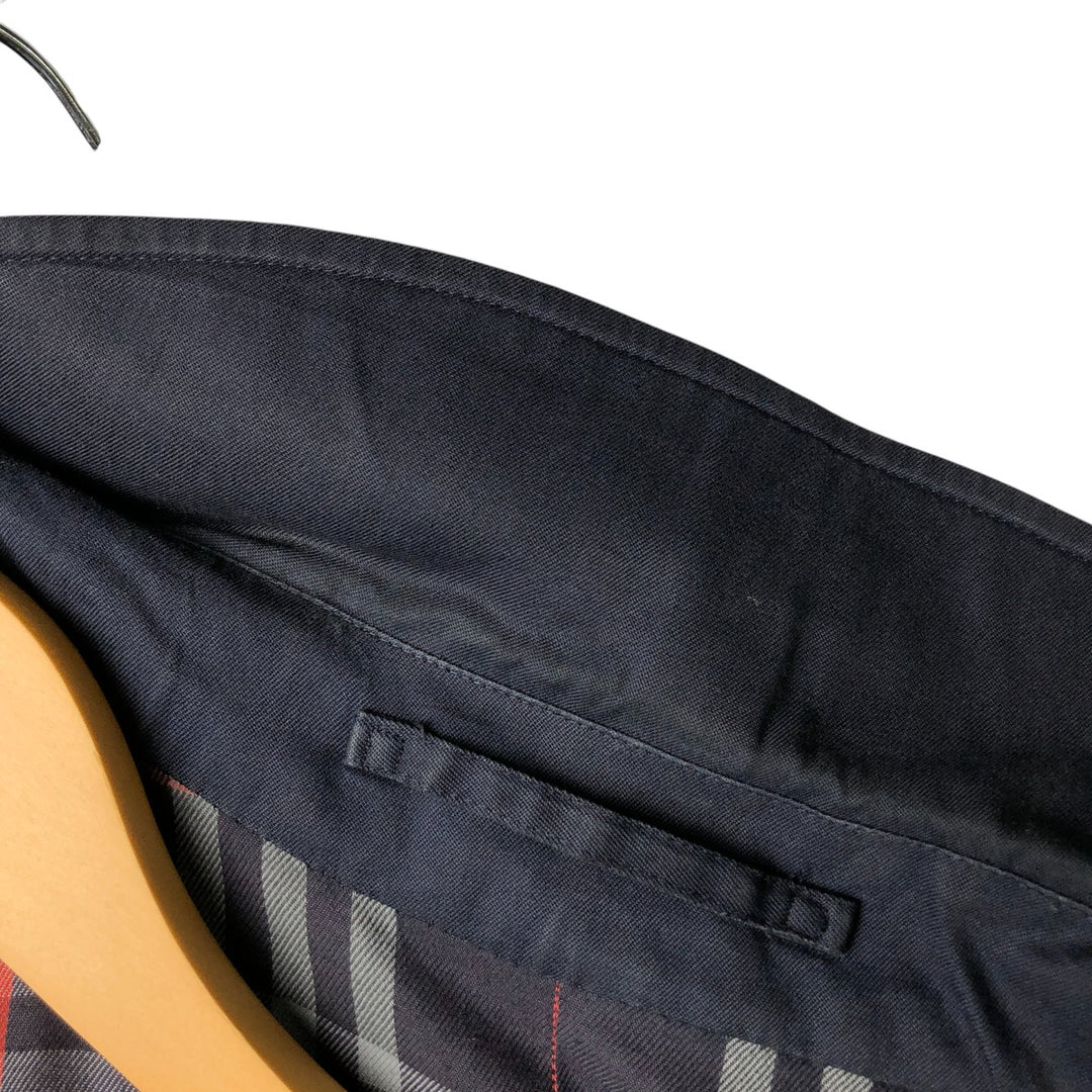 Burberry's London Balmacaan Coat, Made in England, Men's Size L cotton navy blue type Vintage Second Hand