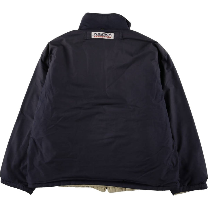 90'S Nautica reversible padded puffer jacket, men's size L polyester navy blue type Vintage Second Hand