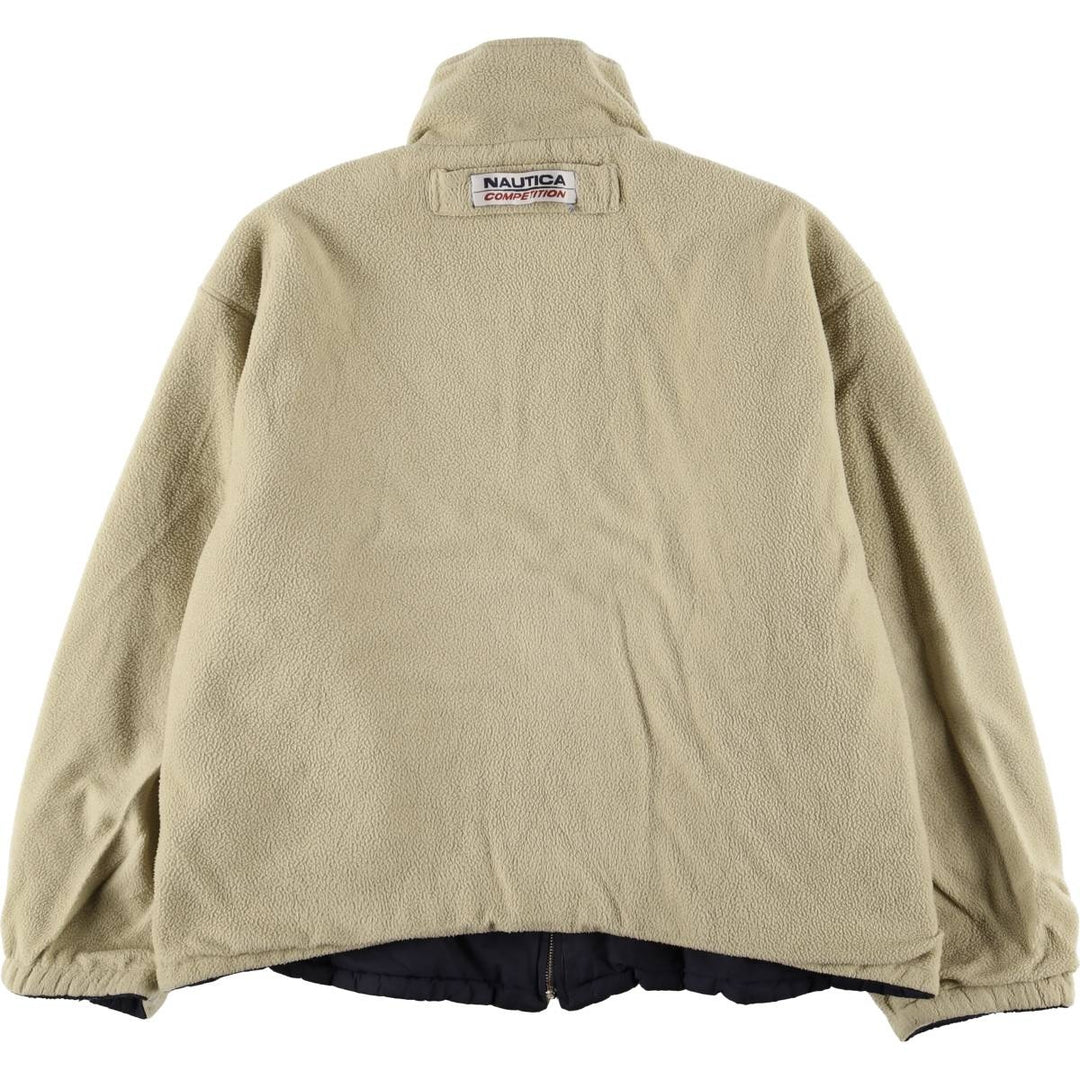 90'S Nautica reversible padded puffer jacket, men's size L polyester navy blue type Vintage Second Hand