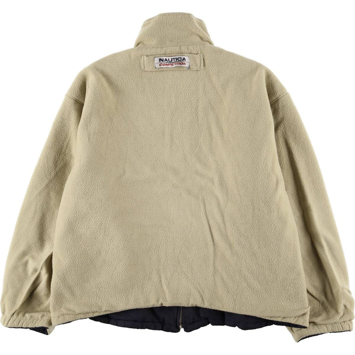 90'S Nautica reversible padded puffer jacket, men's size L polyester navy blue type Vintage Second Hand