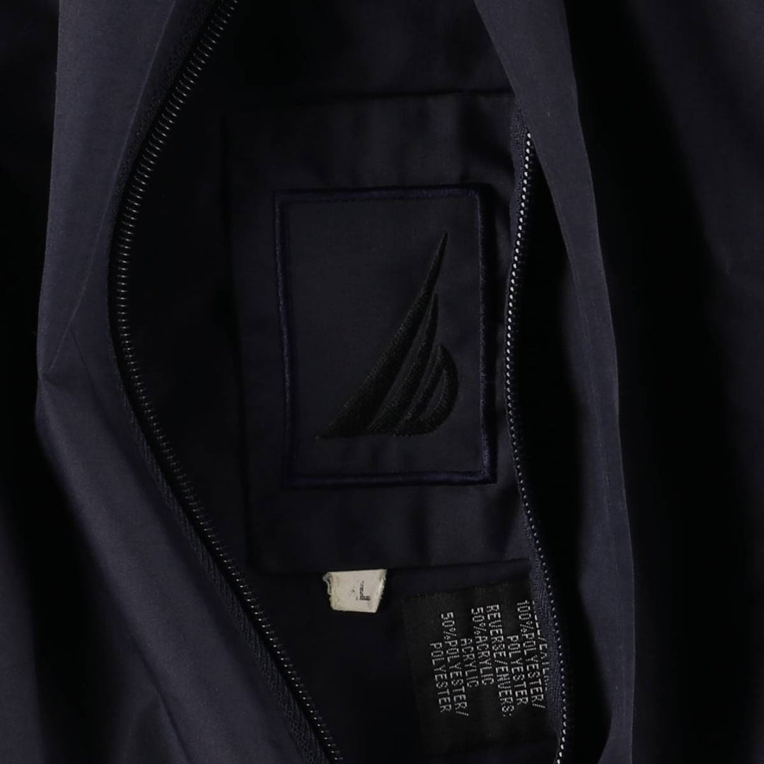 90'S Nautica reversible padded puffer jacket, men's size L polyester navy blue type Vintage Second Hand