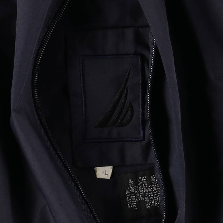90'S Nautica reversible padded puffer jacket, men's size L polyester navy blue type Vintage Second Hand