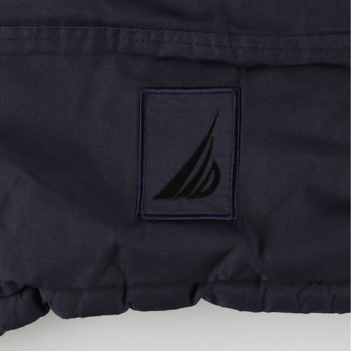 90'S Nautica reversible padded puffer jacket, men's size L polyester navy blue type Vintage Second Hand