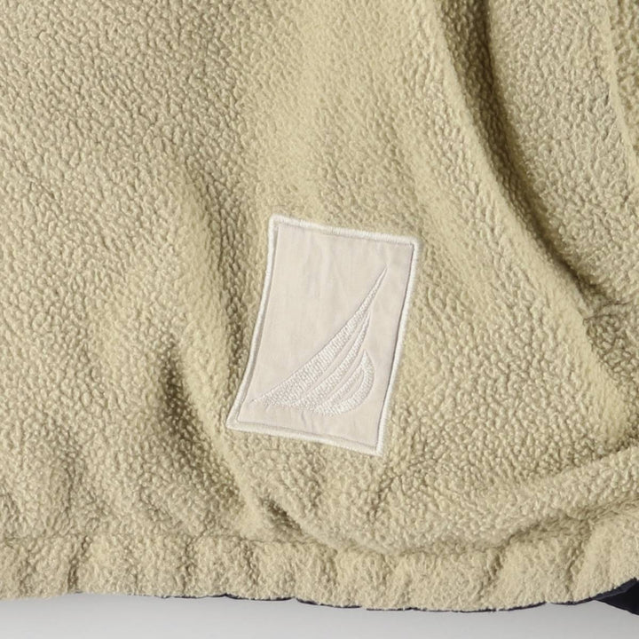 90'S Nautica reversible padded puffer jacket, men's size L polyester navy blue type Vintage Second Hand