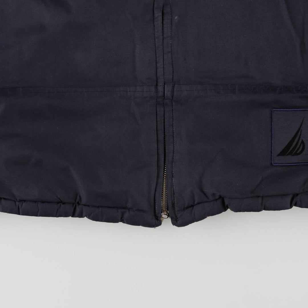 90'S Nautica reversible padded puffer jacket, men's size L polyester navy blue type Vintage Second Hand