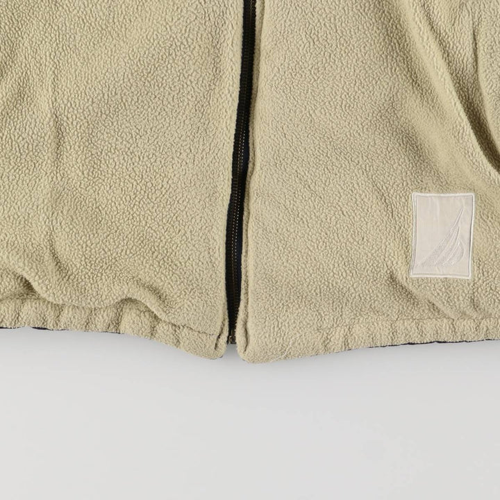 90'S Nautica reversible padded puffer jacket, men's size L polyester navy blue type Vintage Second Hand