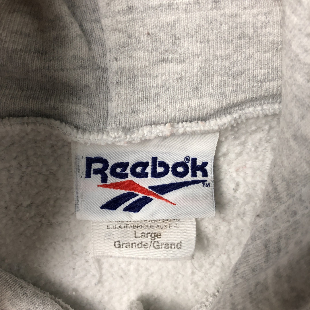 90'S Reebok Sweatshirt Pullover Hoodie Made in USA Men's L Size Vintage cotton gray type Vintage Second Hand