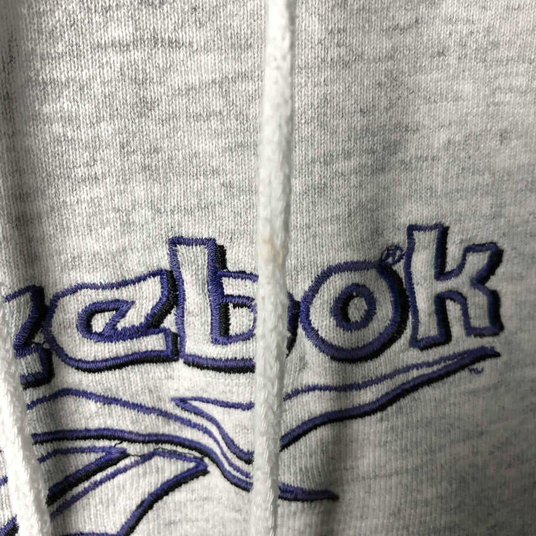 90'S Reebok Sweatshirt Pullover Hoodie Made in USA Men's L Size Vintage cotton gray type Vintage Second Hand