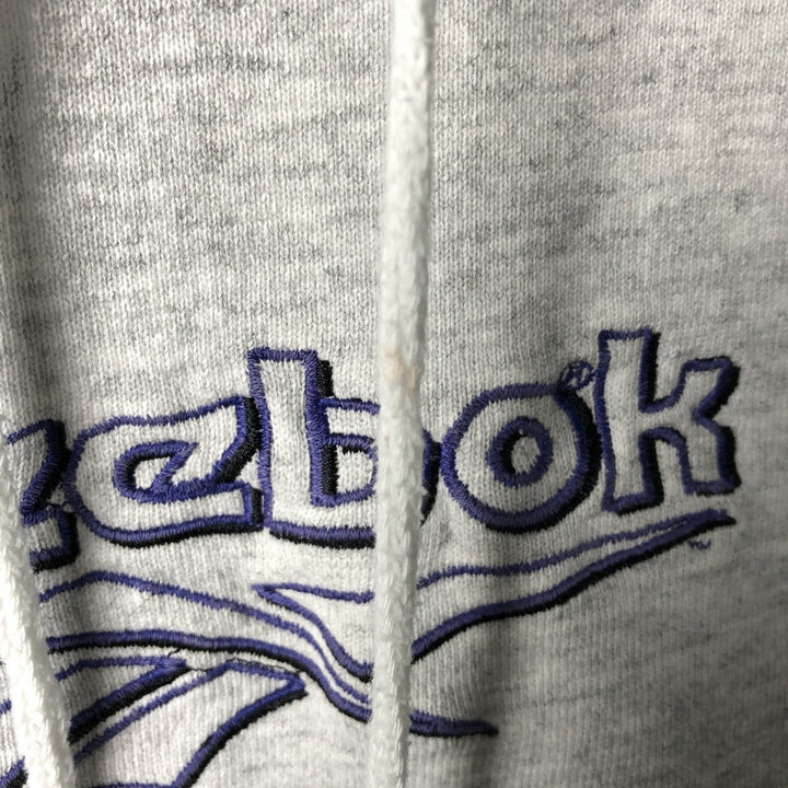 90'S Reebok Sweatshirt Pullover Hoodie Made in USA Men's L Size Vintage cotton gray type Vintage Second Hand