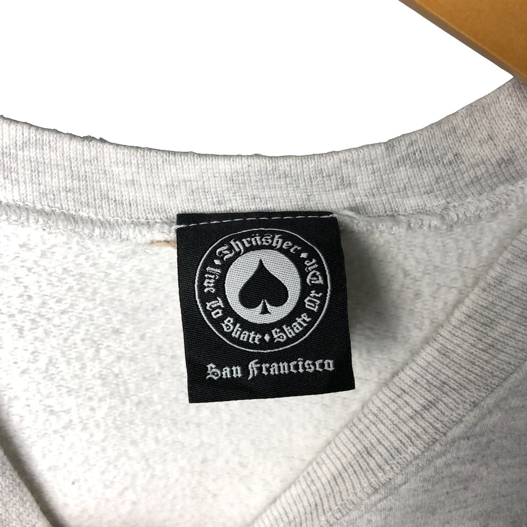 Thrasher logo sweatshirt, men's size M cotton gray type Vintage Second Hand