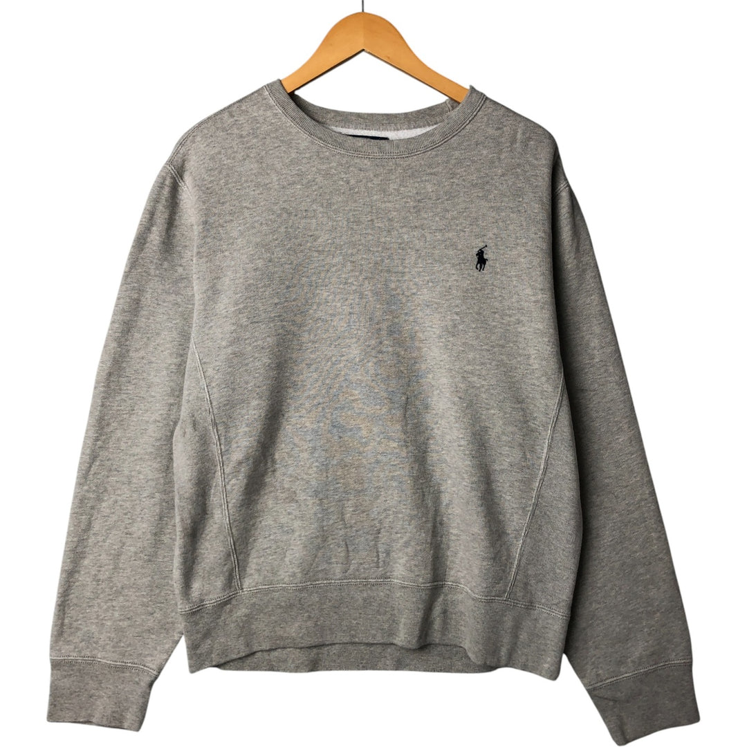 Ralph Lauren POLO by Ralph Lauren One Point Logo Sweatshirt Trainer Men's M size cotton gray type Vintage Second Hand