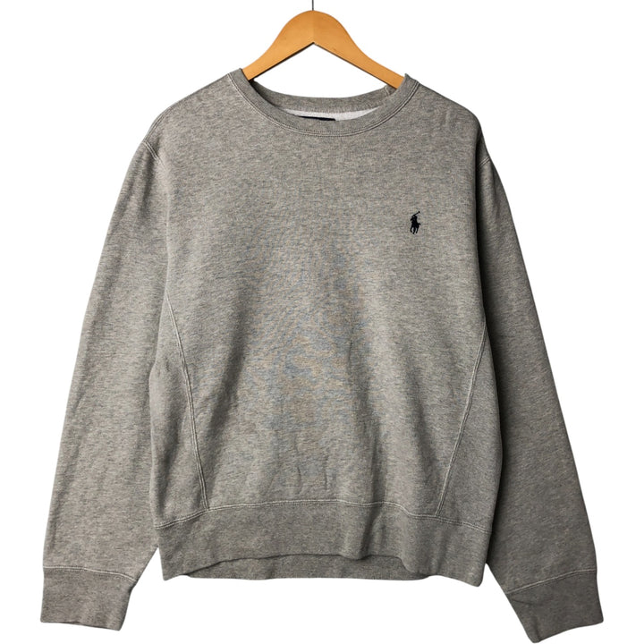 Ralph Lauren POLO by Ralph Lauren One Point Logo Sweatshirt Trainer Men's M size cotton gray type Vintage Second Hand