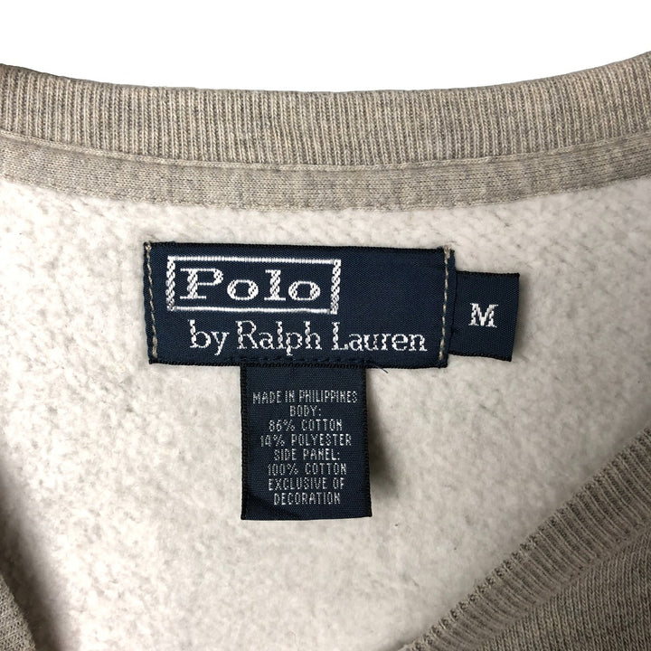 Ralph Lauren POLO by Ralph Lauren One Point Logo Sweatshirt Trainer Men's M size cotton gray type Vintage Second Hand