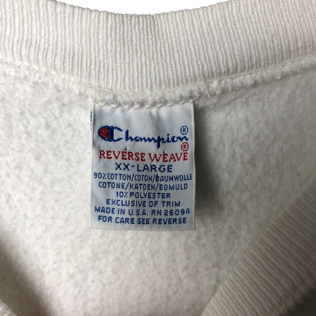 90'S Champion Reverse Weave Embroidered Bayer Advertising Sweatshirt, Made in USA, Men's XXL cotton gray type Vintage Second Hand