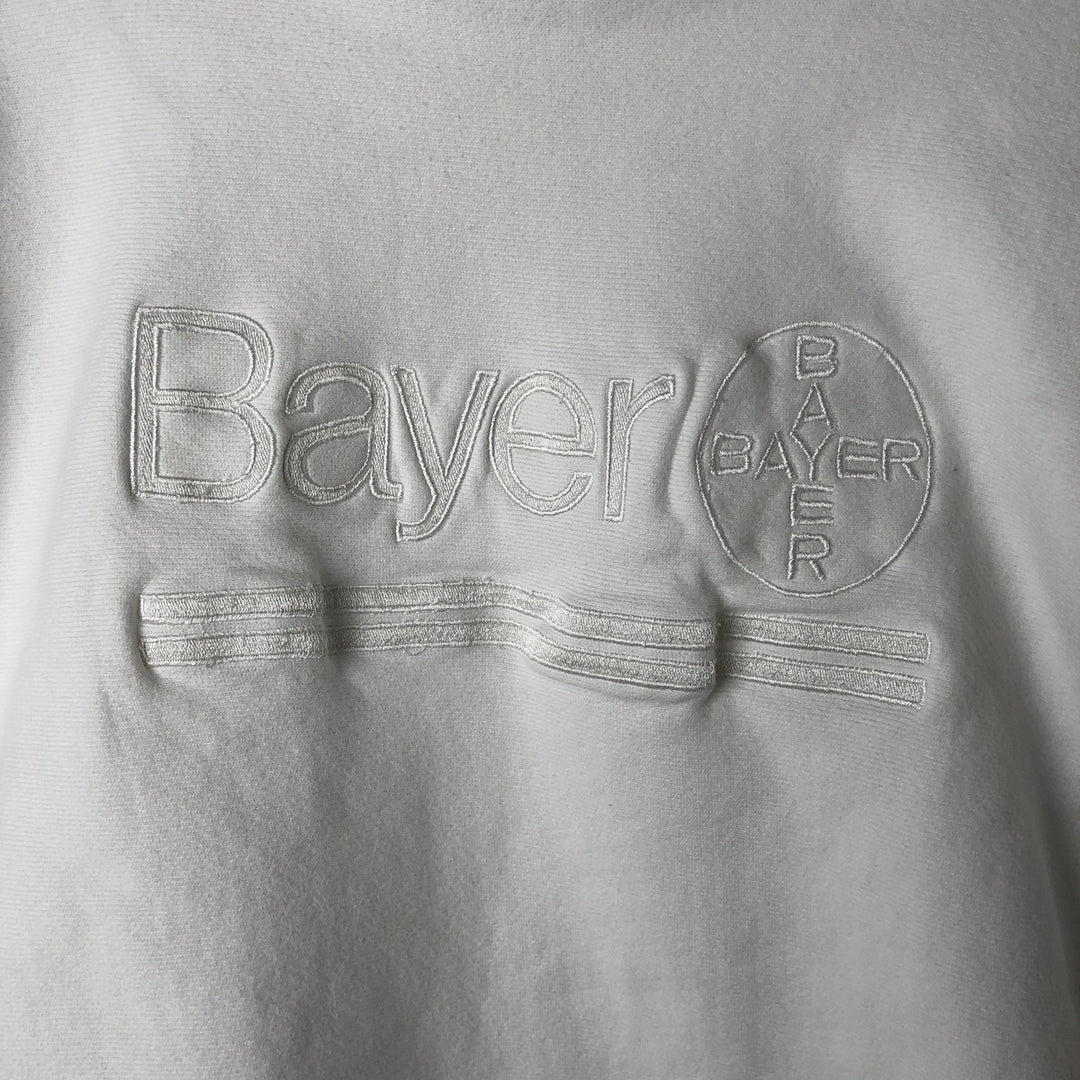 90'S Champion Reverse Weave Embroidered Bayer Advertising Sweatshirt, Made in USA, Men's XXL cotton gray type Vintage Second Hand