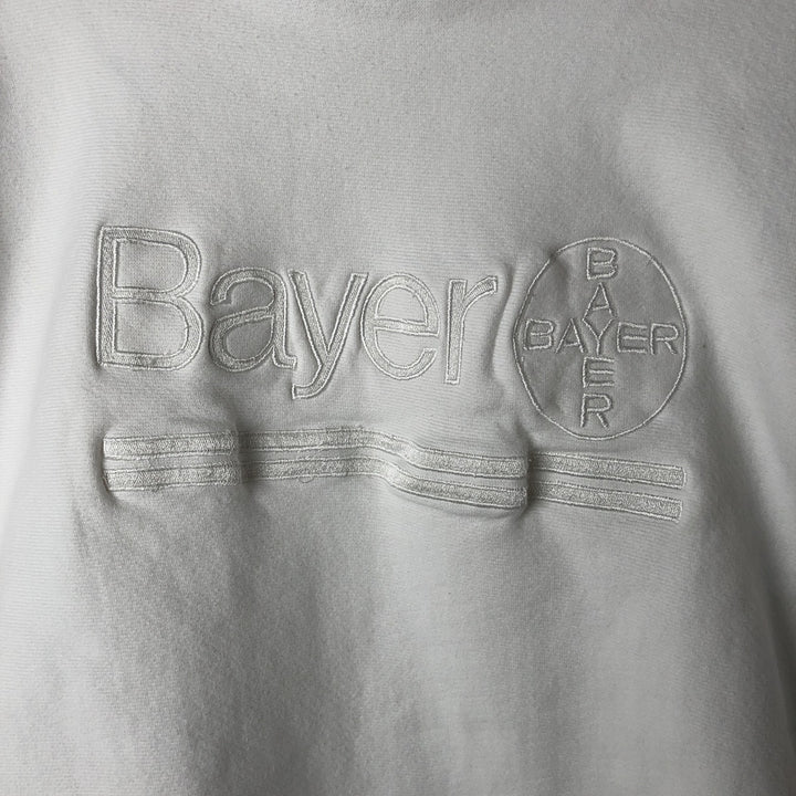 90'S Champion Reverse Weave Embroidered Bayer Advertising Sweatshirt, Made in USA, Men's XXL cotton gray type Vintage Second Hand