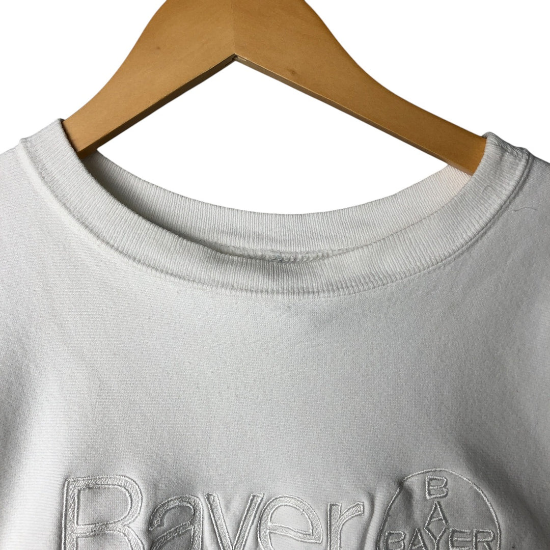 90'S Champion Reverse Weave Embroidered Bayer Advertising Sweatshirt, Made in USA, Men's XXL cotton gray type Vintage Second Hand