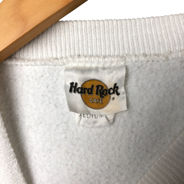 Vintage 90'S Hard Rock Cafe Advertising Sweatshirt, Made in USA, Men's Size Medium cotton white type Vintage Second Hand